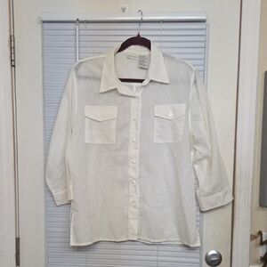 White Stag Arctic White Sheer Striped Blouse